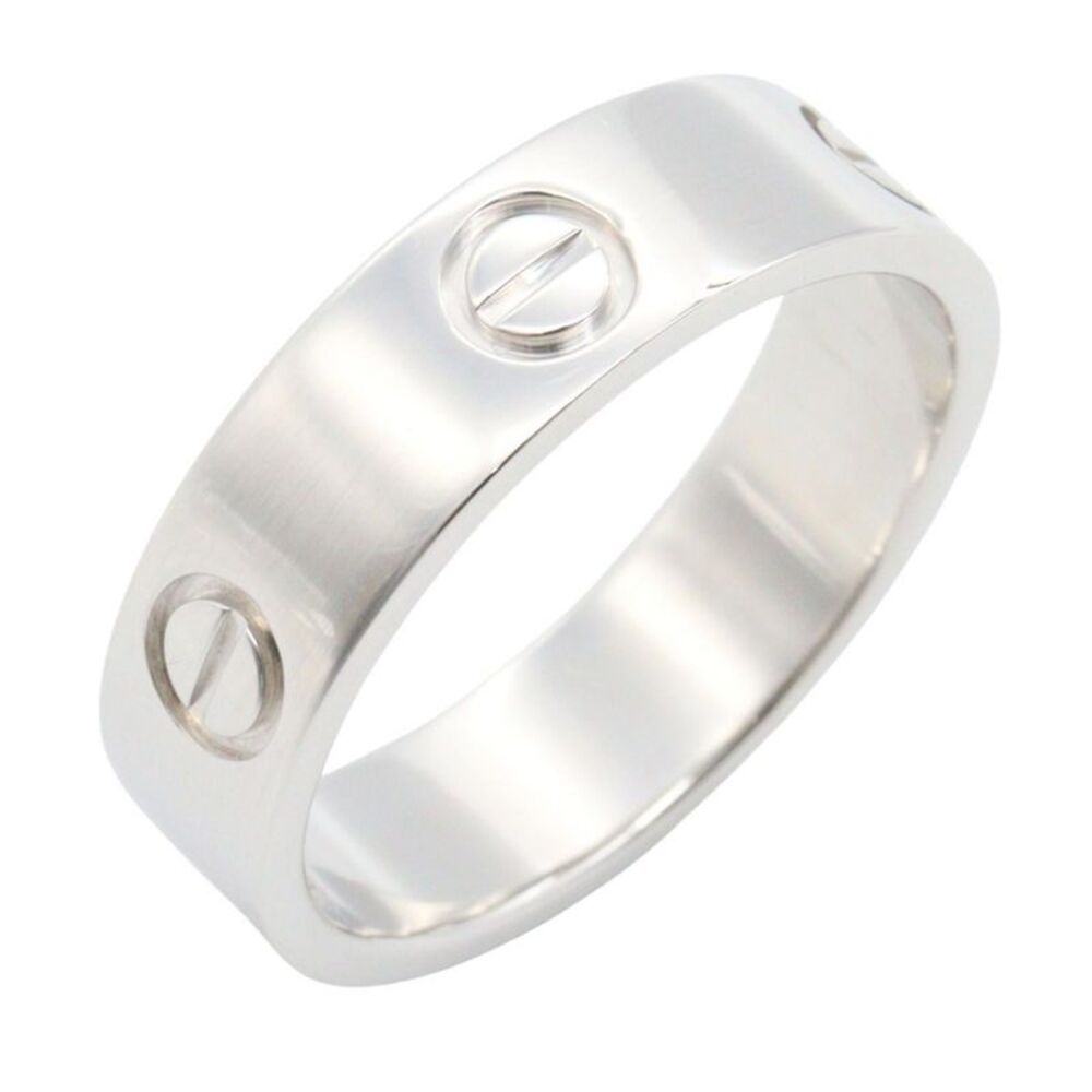 Cartier Love Au750 White Gold Ring Size 17